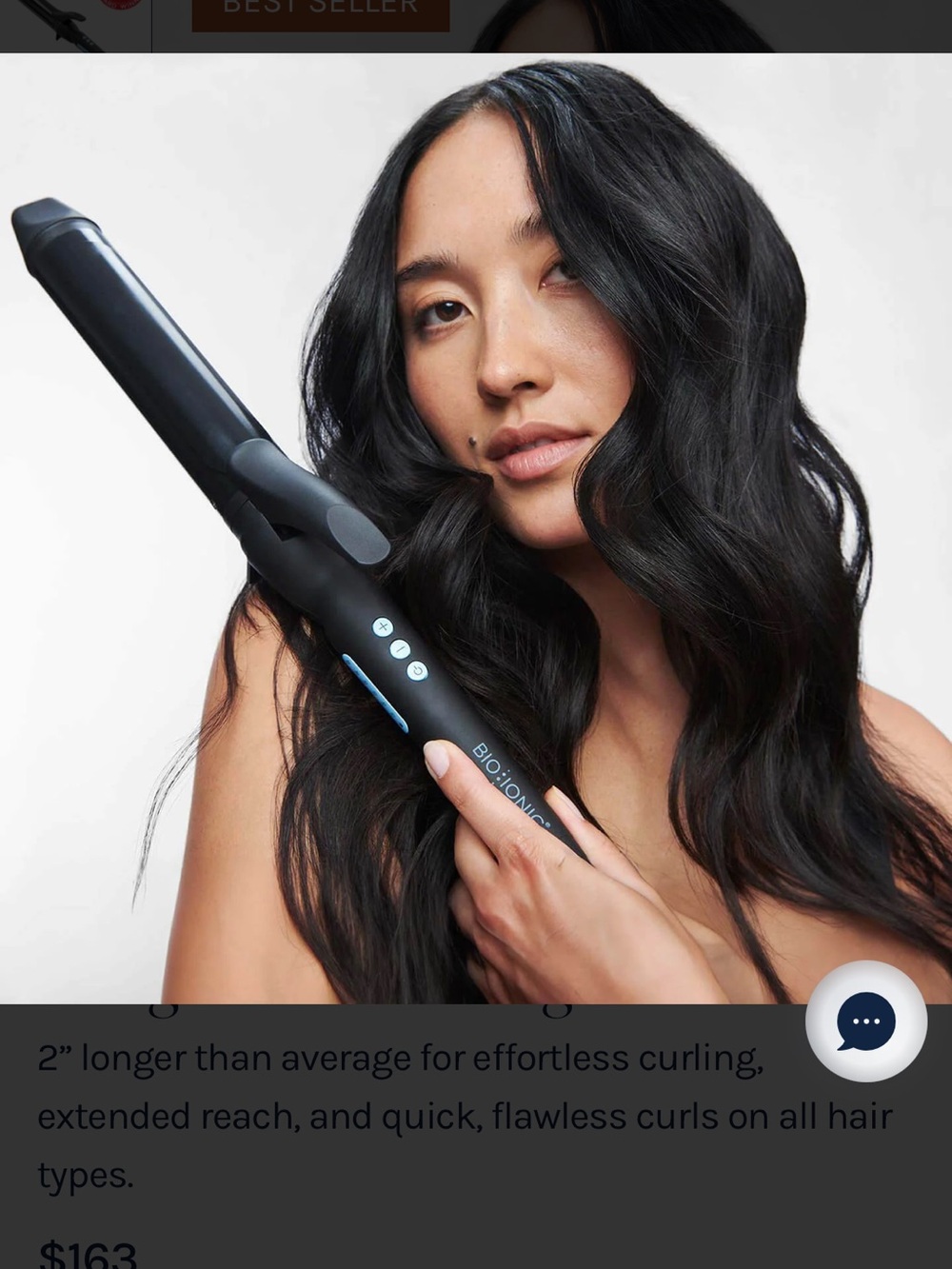 Bioionic long barrel curling iron 1.5”